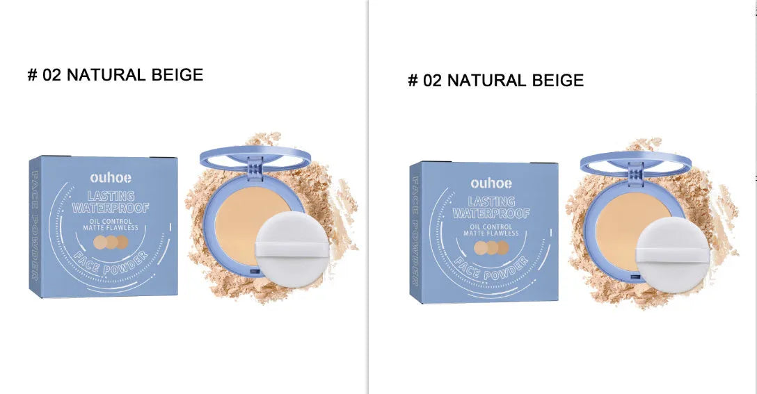 Natural finishing powder compact with 8g content in classic ivory, natural beige and pure beige colour options