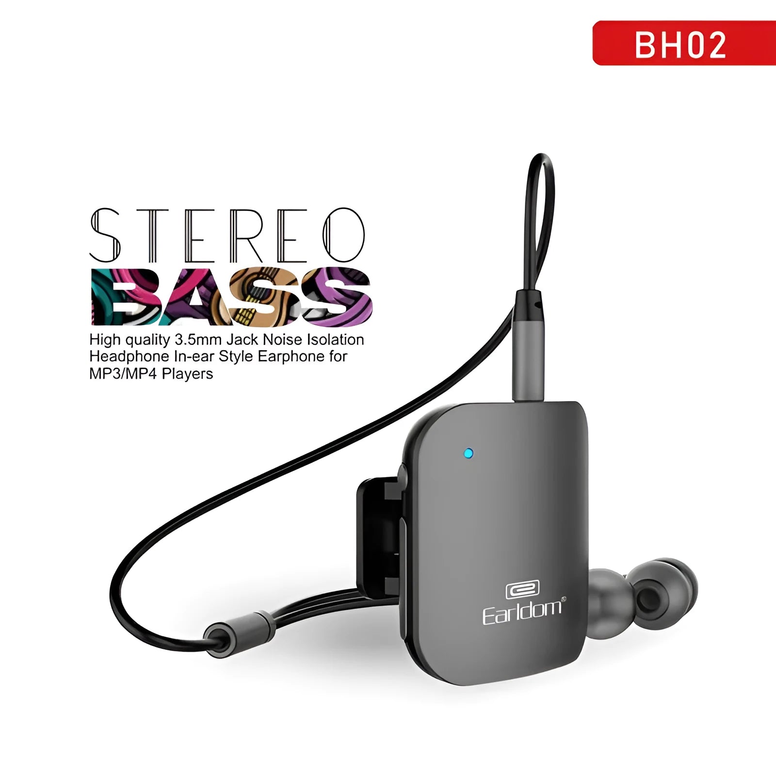 Bluetooth lavalier headset audio receiver with 10-metre wireless range and hands-free calling capability