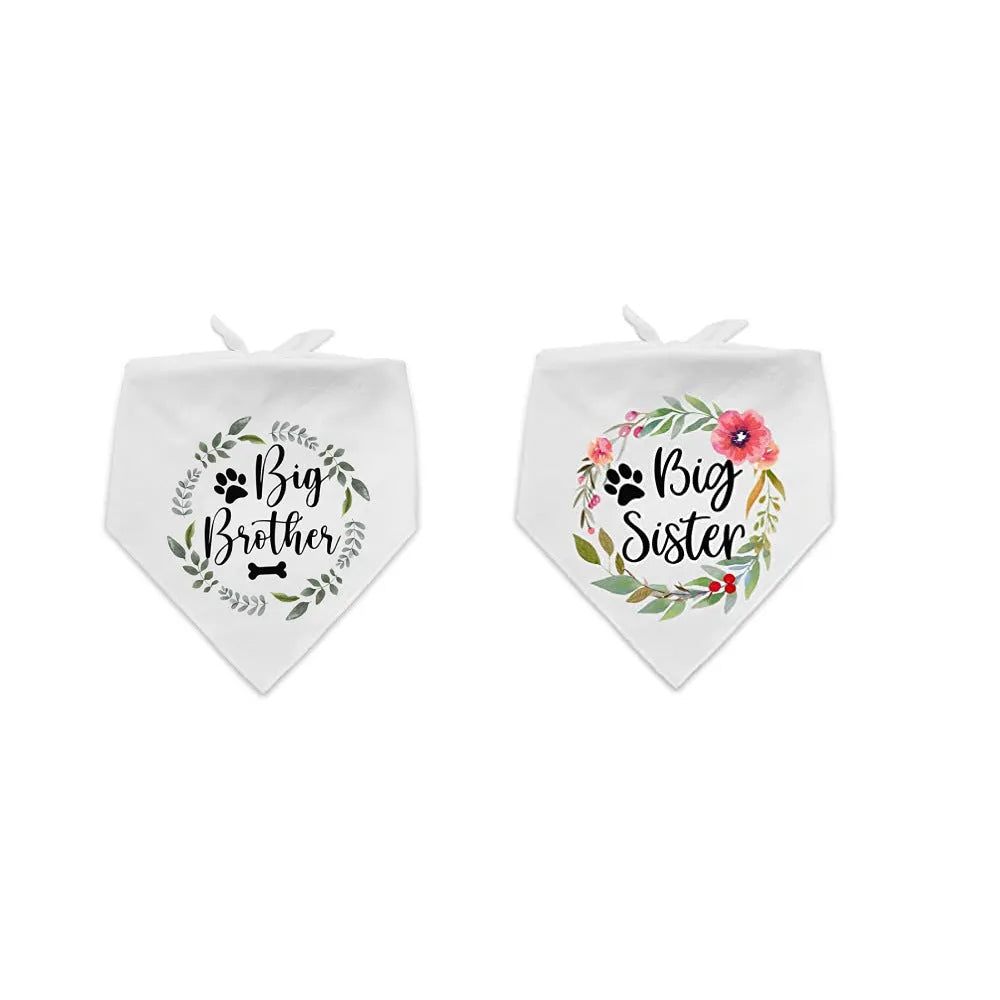 Wedding pet triangular binder scarf in polyester with letter pattern, five colour options, 42x42x62cm