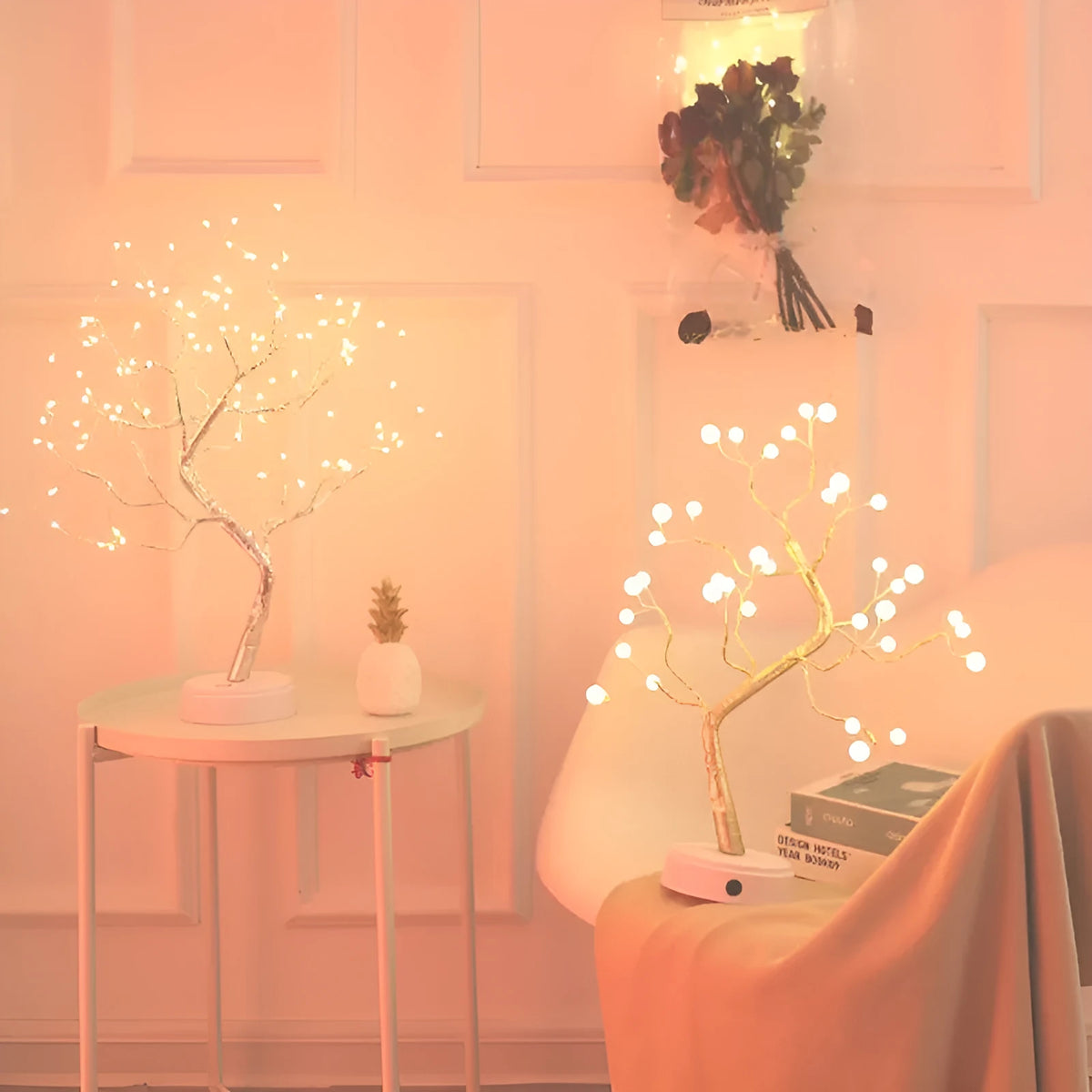 LED Christmas tree light with touch switch base in warm white illumination