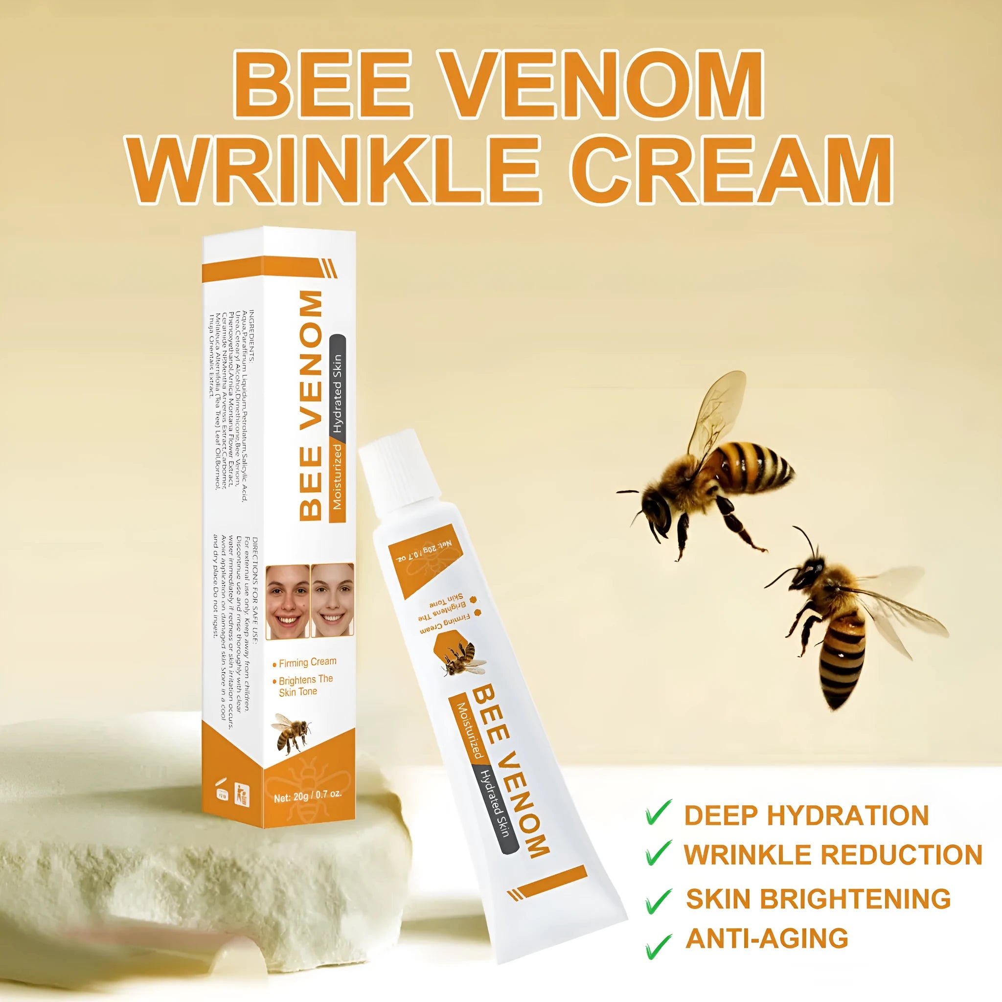 BEE Facial Neck Cream 20g tube skincare product for face and neck moisturisation