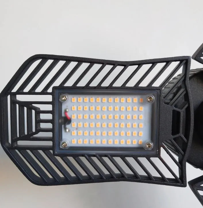 Waterproof industrial foldable garage lamp with die-cast aluminium housing and adjustable design