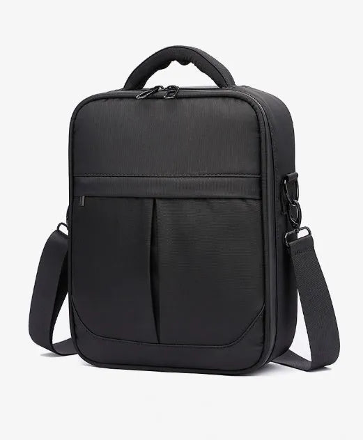Black men's messenger shoulder bag made from Oxford fabric.