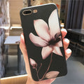 Floral embossed TPU phone case for iPhone in black and white colour options