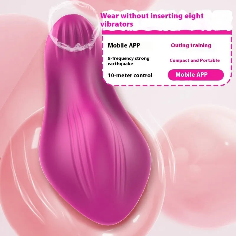 Rose red wearable female massager with butterfly design and app remote control