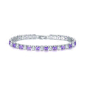 Women's geometric square diamond zircon bracelet with electroplated platinum finish in multiple colour options