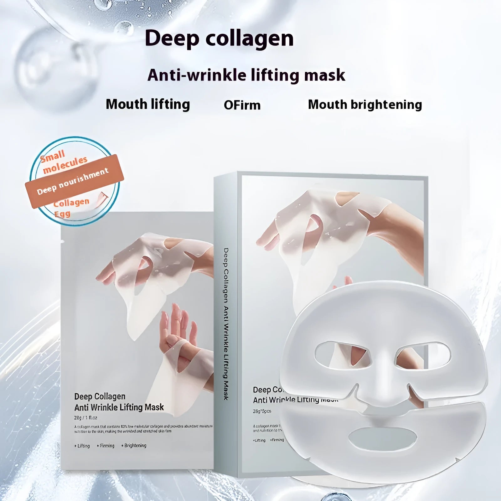 Collagen anti-wrinkle moisturising sheet mask with 28ml serum for universal skin types