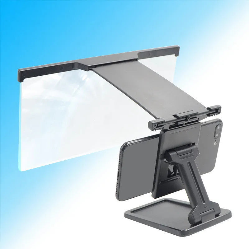 Black L20 split-screen mobile phone magnifier with 12-inch acrylic lens and ABS plastic shell.