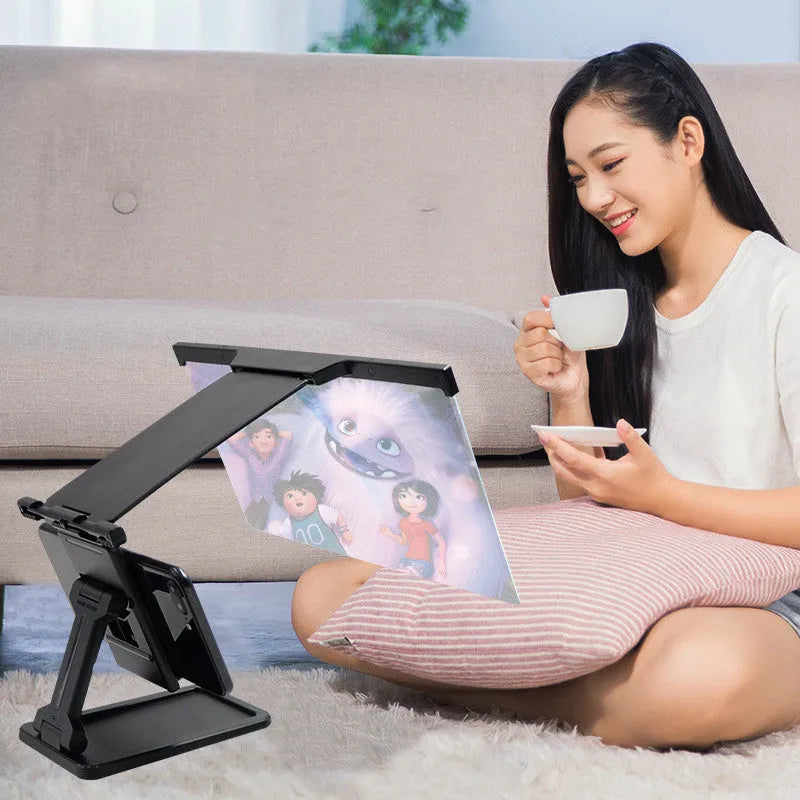 Black L20 split-screen mobile phone magnifier with 12-inch acrylic lens and ABS plastic shell.