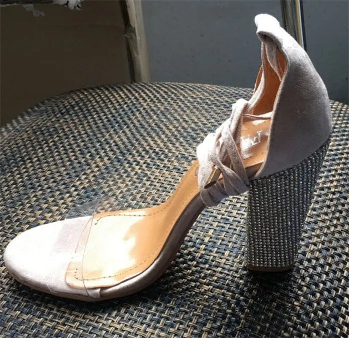 Black and gold pointed toe high heel shoes with slim block heels