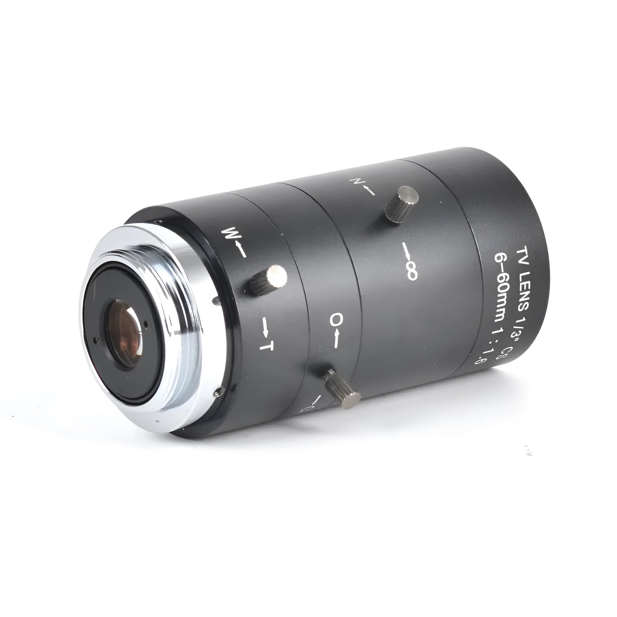 Black manual aperture 6-60mm CS mount camera lens for CCTV systems with aluminium housing