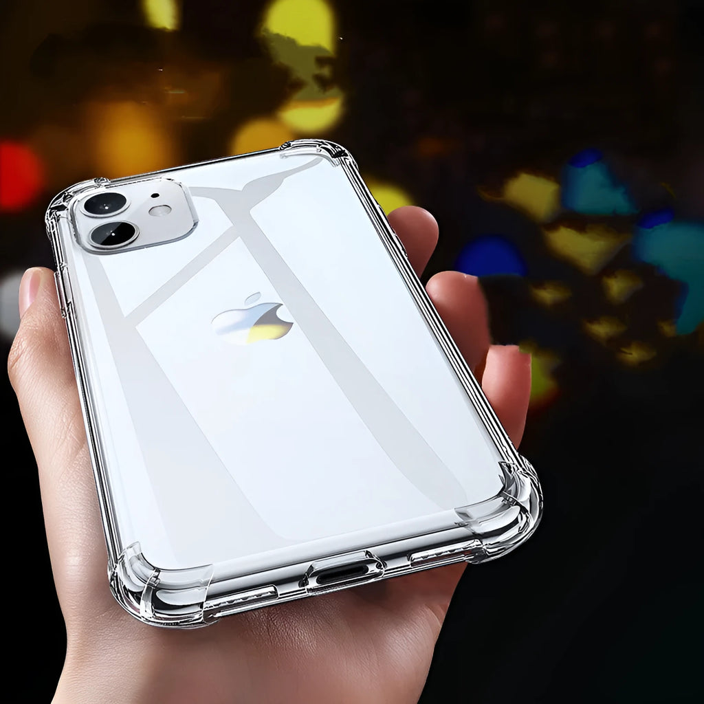 Transparent white silicone shockproof protective case for Apple iPhone
