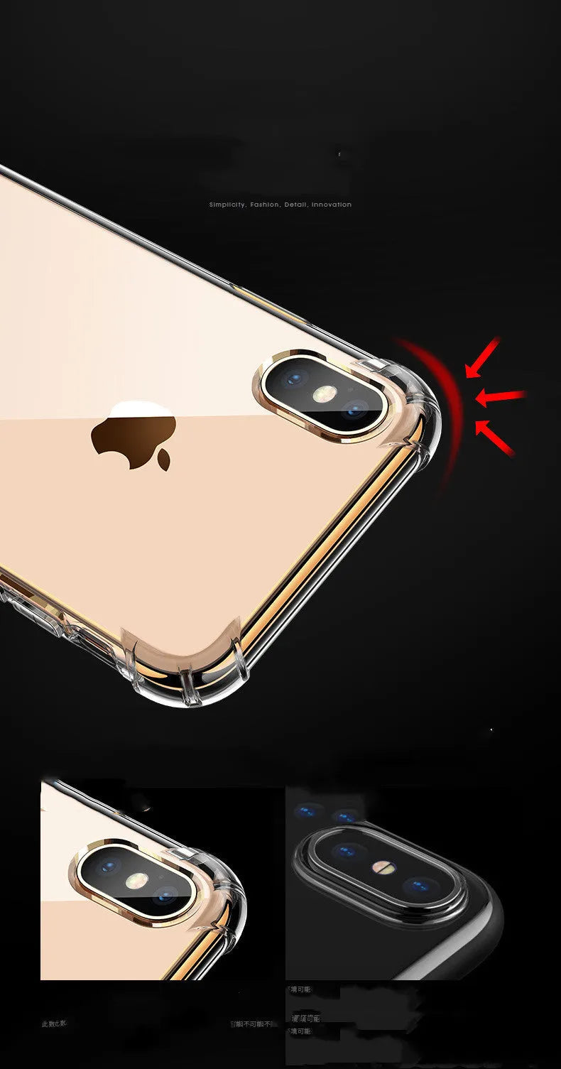 Transparent white silicone shockproof protective case for Apple iPhone