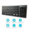 Ultra-thin white Bluetooth keyboard for tablets with 104 keys measuring 362mm x 122mm x 13mm