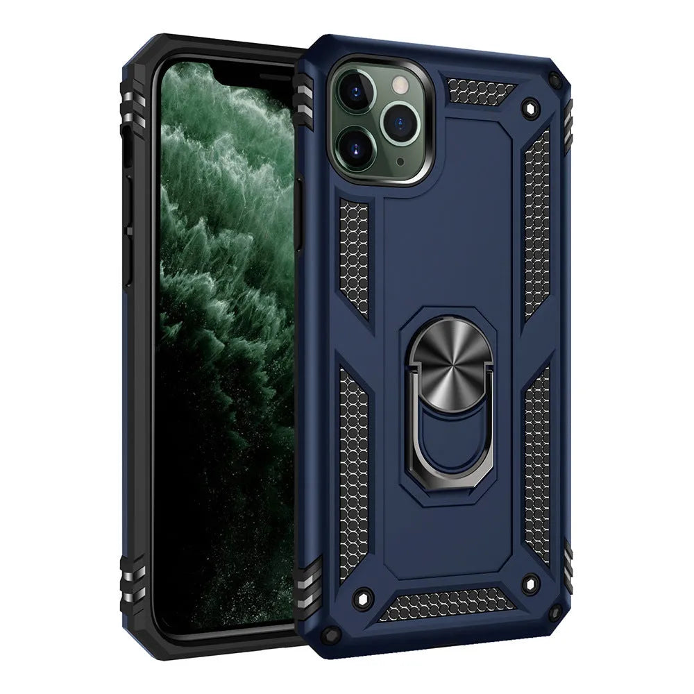 Dark green TPU and PC back cover case for Apple iPhone, shown alongside compatible model logos.