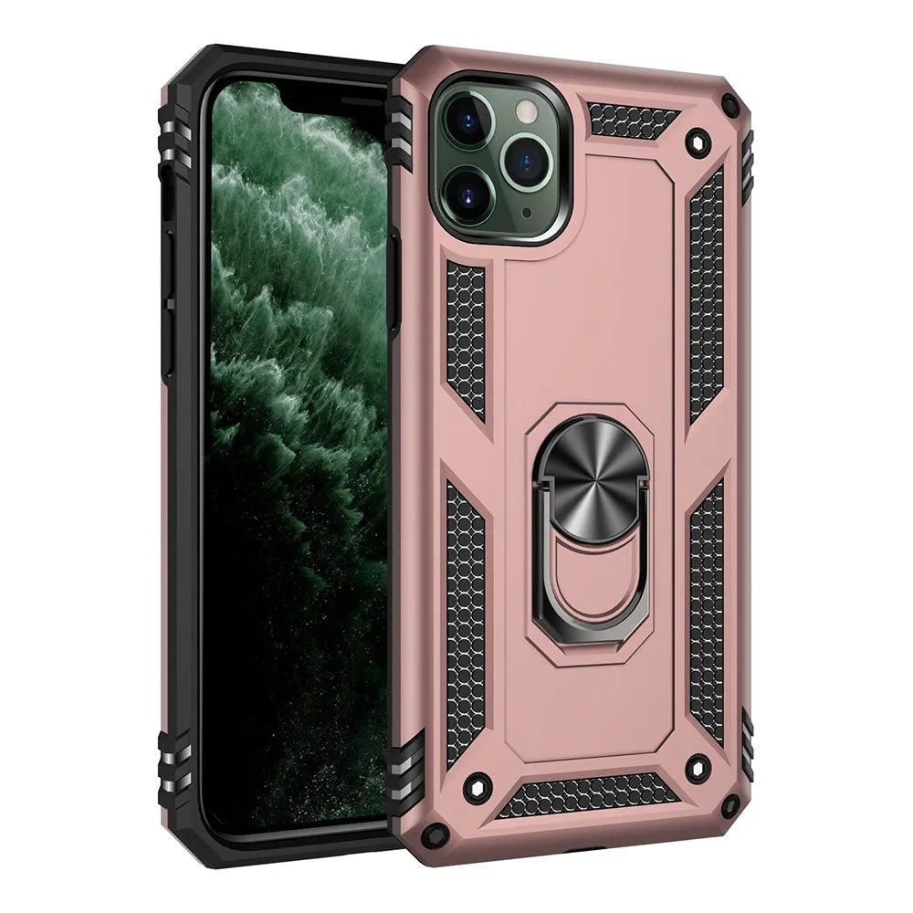 Dark green TPU and PC back cover case for Apple iPhone, shown alongside compatible model logos.