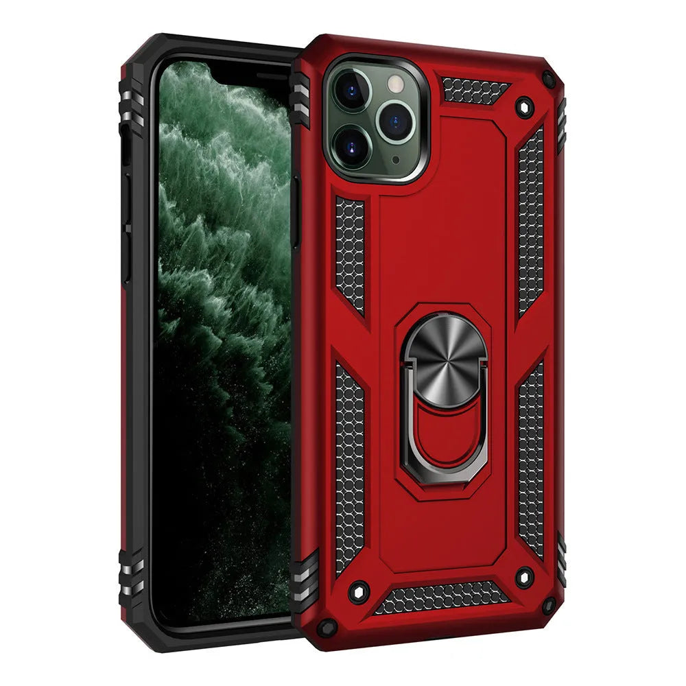 Dark green TPU and PC back cover case for Apple iPhone, shown alongside compatible model logos.