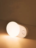 White rechargeable sensor night light with motion detection for bedroom use
