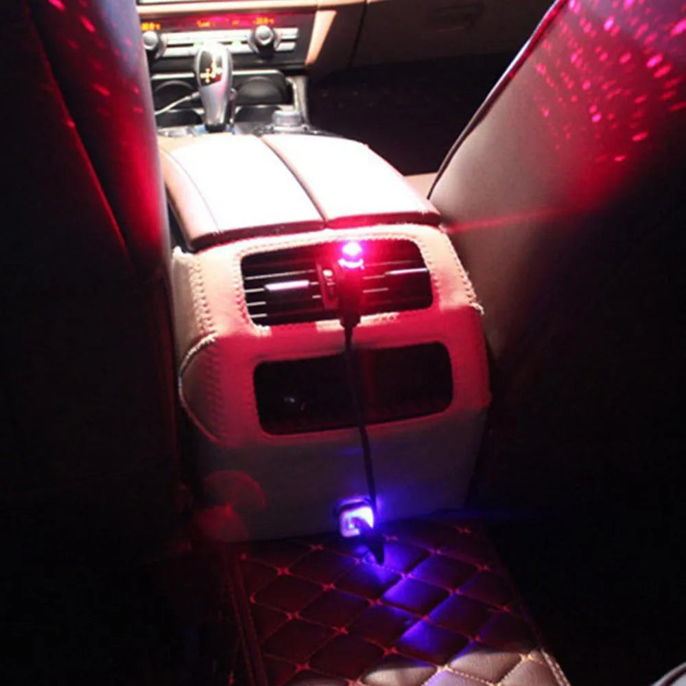 Car ceiling starlight kit with 3W LED, 12V supply, voice control, and green, purple, or red options