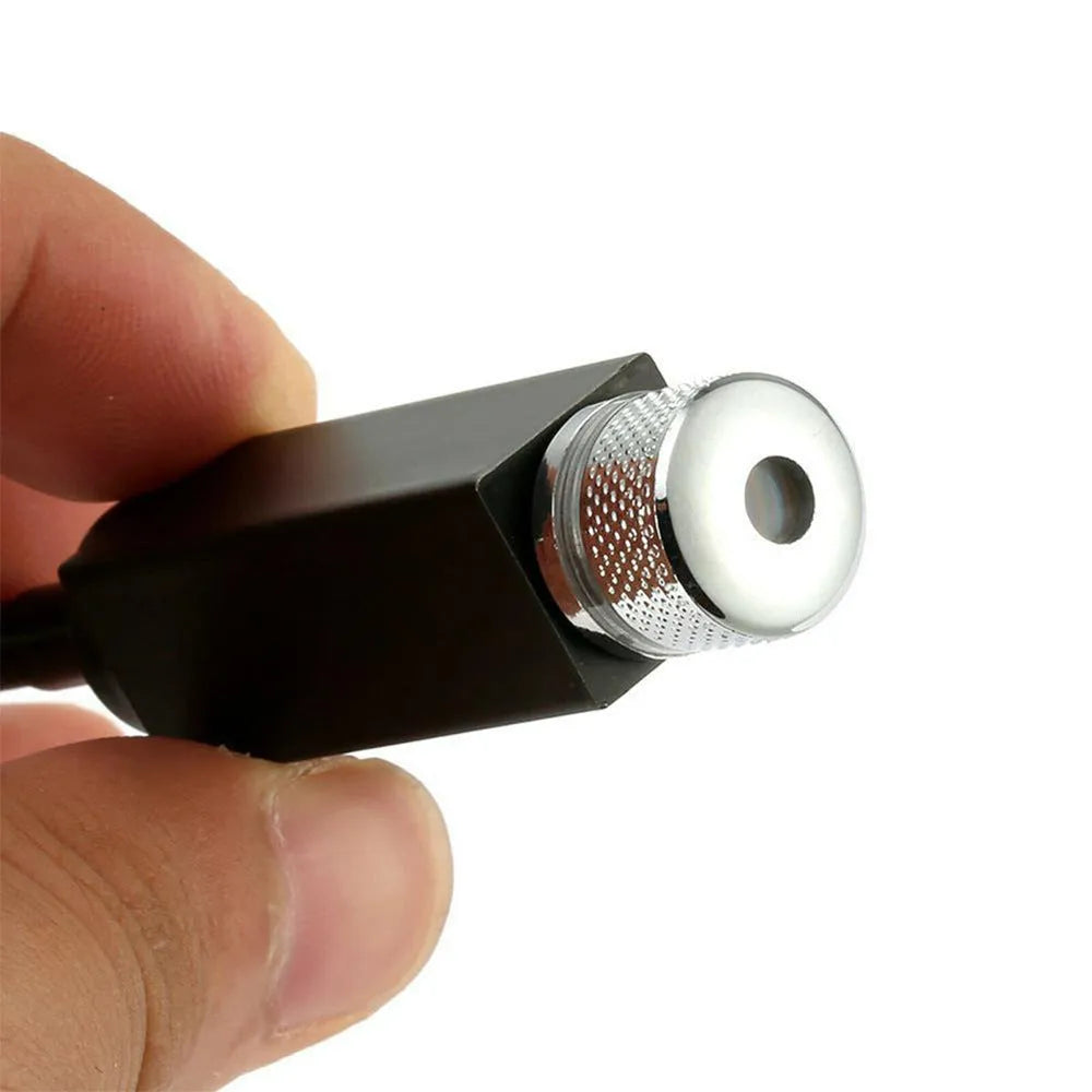 Car ceiling starlight kit with 3W LED, 12V supply, voice control, and green, purple, or red options