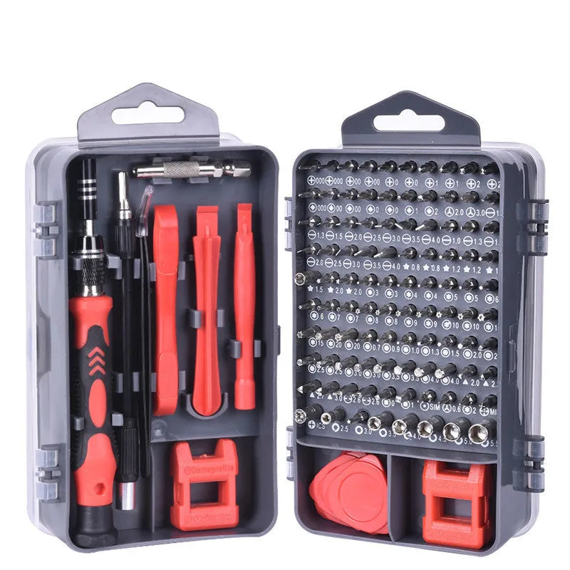117-piece magnetic screwdriver kit with flexible shaft extension for electronic device repair