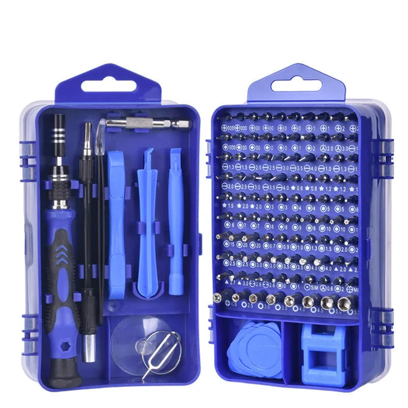 117-piece magnetic screwdriver kit with flexible shaft extension for electronic device repair
