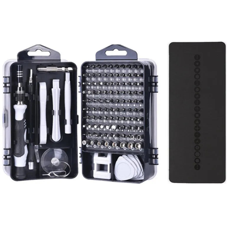 117-piece magnetic screwdriver kit with flexible shaft extension for electronic device repair