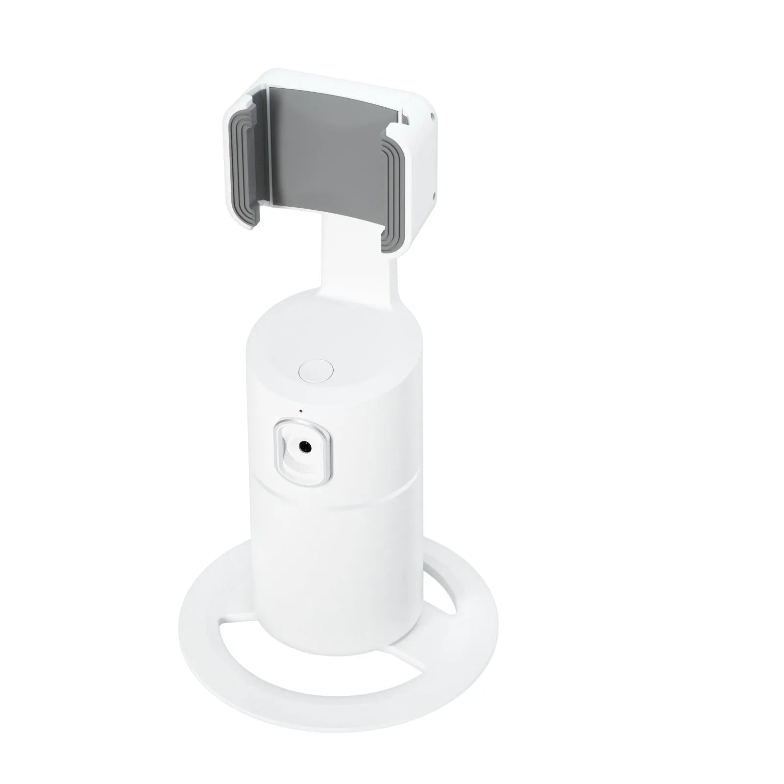 Black pink white smartphone gimbal with 360-degree rotation and auto face follow tracking