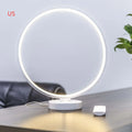 White Full Moon Lamp table light with silicone shade on aluminum base, featuring colour changing RGBW LEDs and remote control