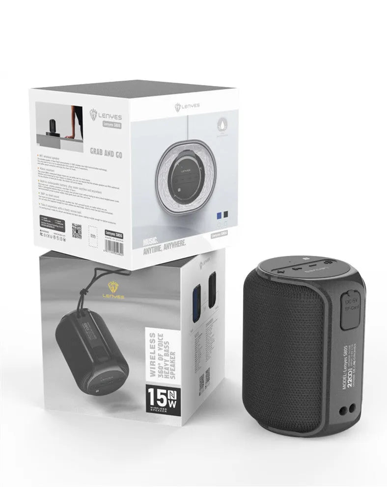 Black or blue wireless Bluetooth speaker, waterproof, drop-proof, 2200 mAh, 10 hour playtime, 0.5 kg
