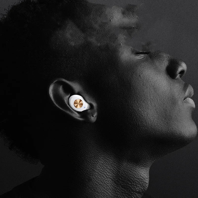 Pebble Series mini TWS wireless Bluetooth earbuds in charging case, shown in black, white, and dark green.