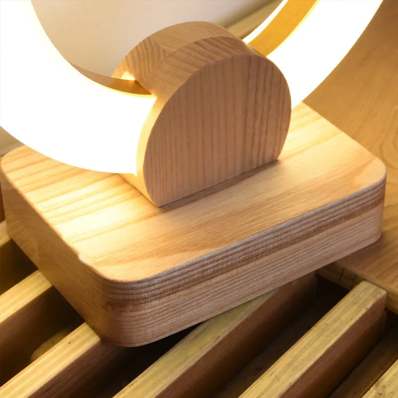 Nordic style wooden circular chandelier with acrylic shade in 20cm or 30cm diameter options.