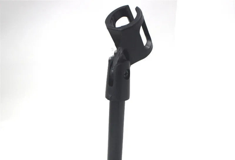 Black metal desktop microphone bracket with fixed height for conference and recording use