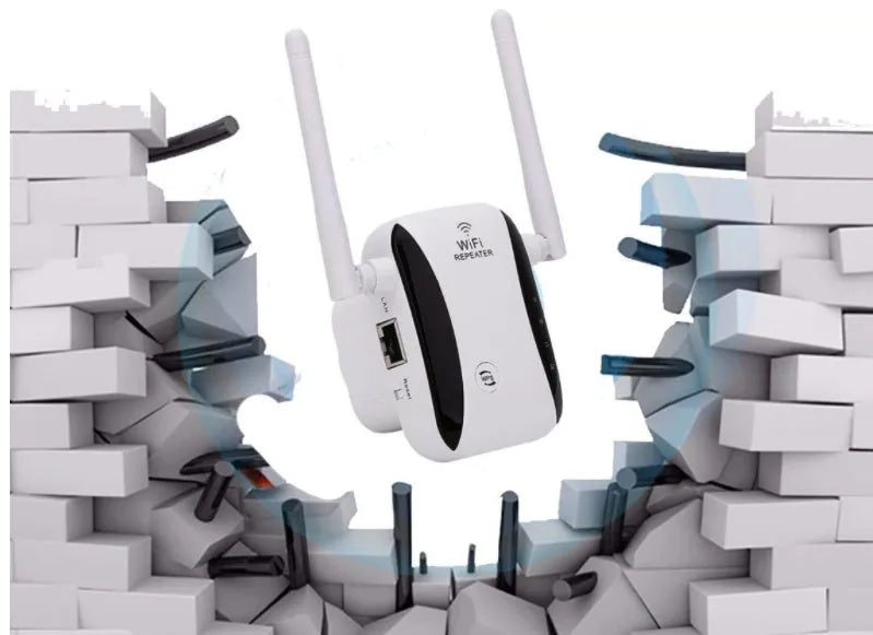Wireless WiFi repeater 802.11n with lightning protection, 110-240V, includes RJ45 cable, EU US UK AU plug options