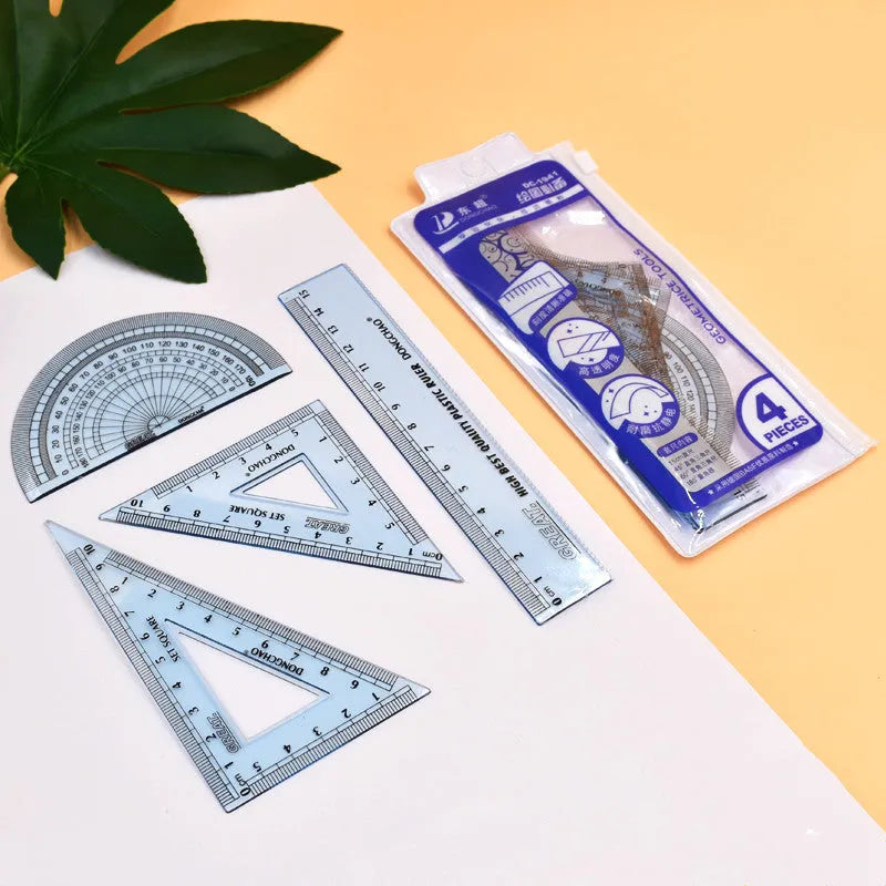 Plastic fraction teaching aids set with magnetic blocks and transparent films on a 23.3x13.7cm base.