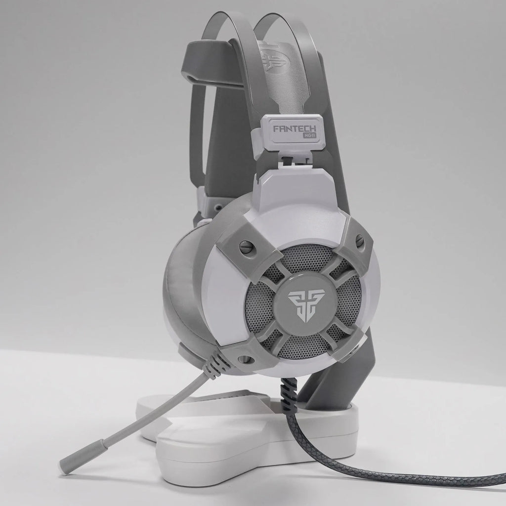 Black FANTECH HG11 USB gaming headset with RGB lights on ear cups
