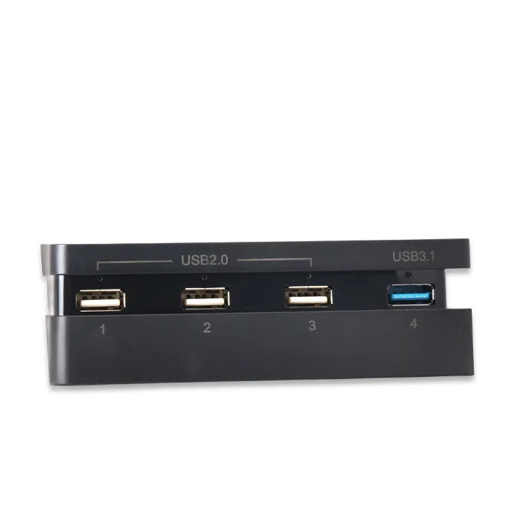 Black PS4 Slim USB hub extender with multiple USB ports for PlayStation 4 console connectivity