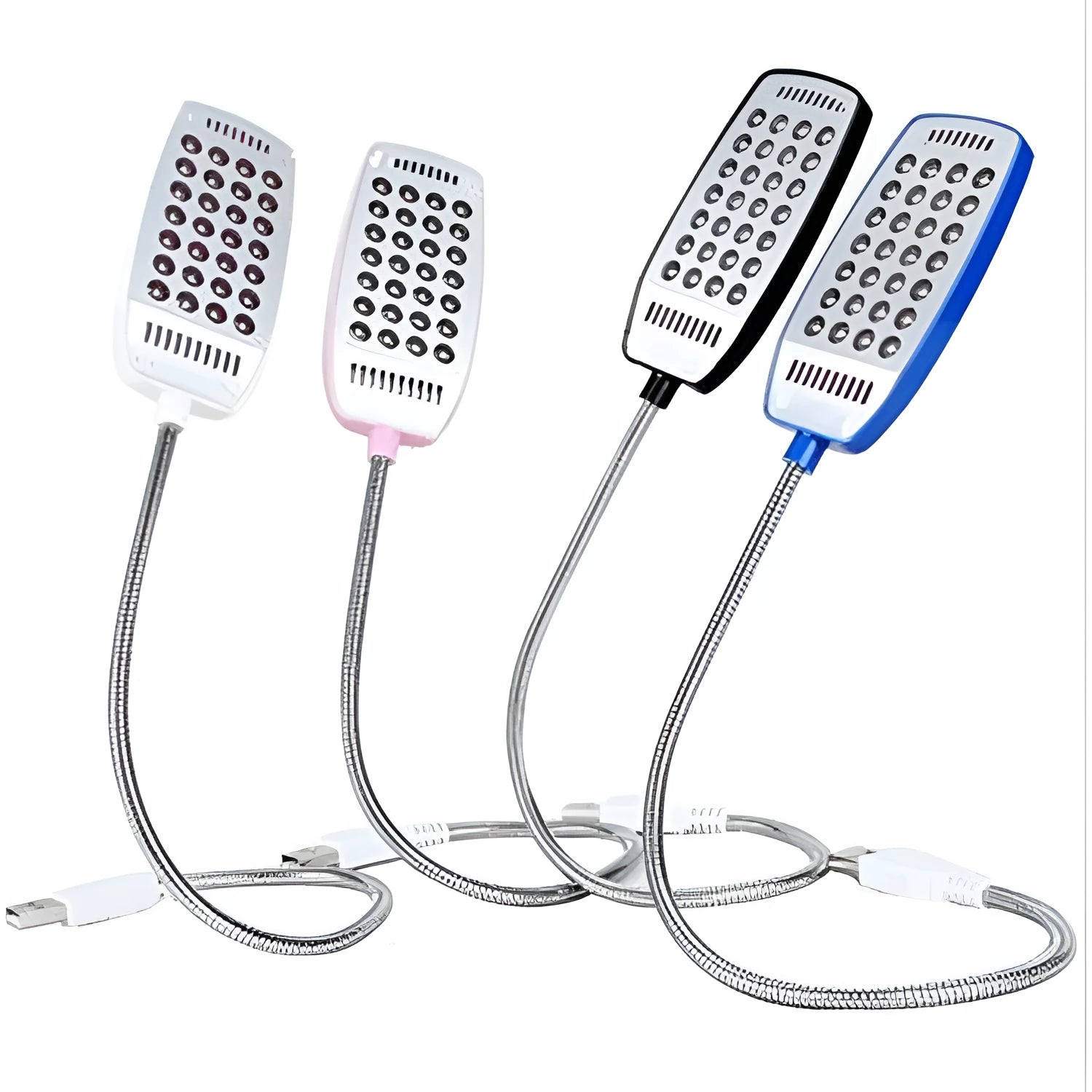 Flexible USB LED reading lamp with adjustable neck in four colour options