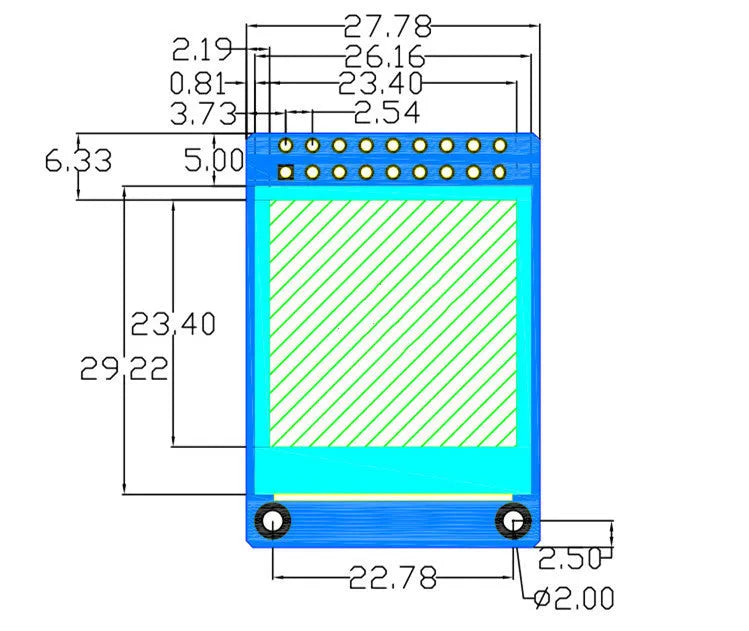 1.3 inch 240x240 IPS LCD full colour display plug-in module front view