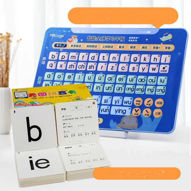 Interactive audio wall chart for Chinese character learning with pinyin cards for children