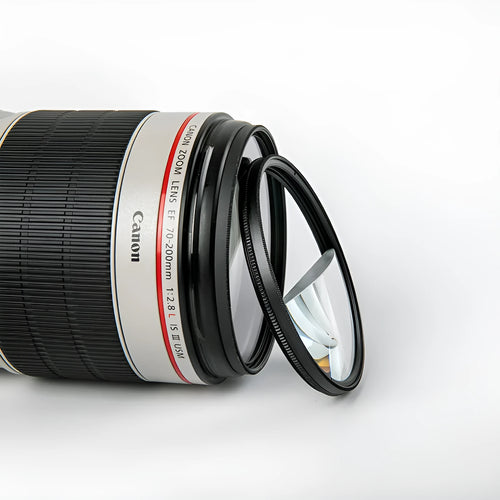 77mm half moon mirror split focus camera filter with cleaning cloth and protective case