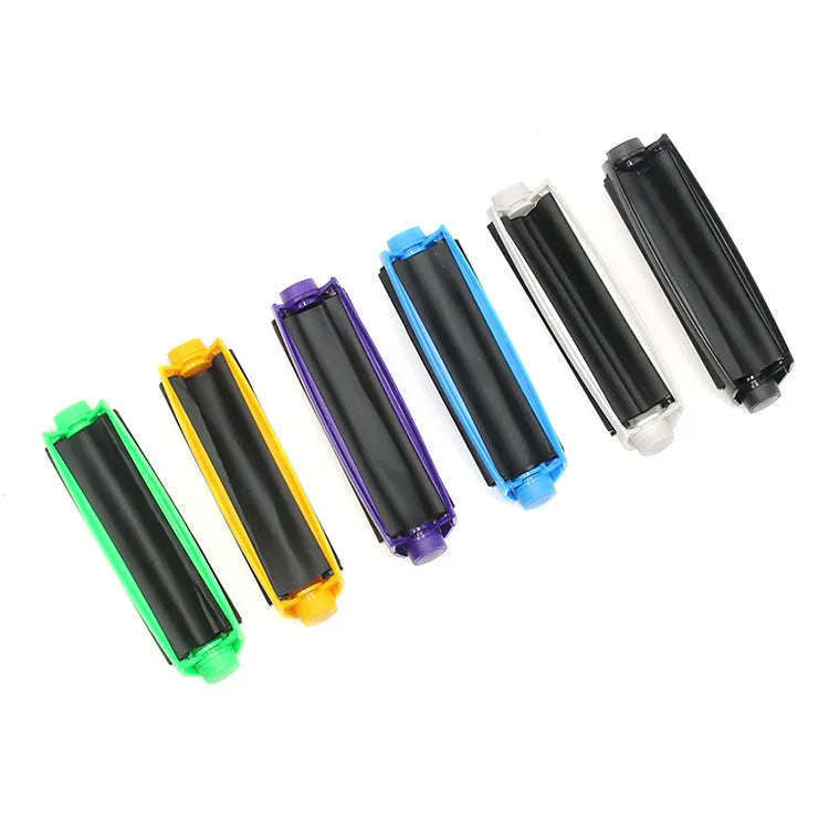Manual plastic cigarette maker for shredded tobacco in multiple colours showing 110mm length