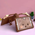 Brown cartoon design silicone sleeve case for iPad tablets on a flat surface