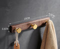 Black walnut aluminium clothes hooks with brass wire drawing treatment in light luxury finish
