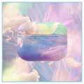 Pink and blue watercolour design hard plastic protective sleeve for Apple AirPods Pro and AirPods 1/2 charging case.