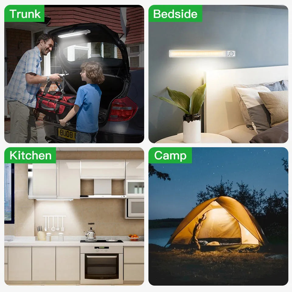 European style aluminium alloy USB rechargeable motion sensor cabinet light for wardrobes and corridors.