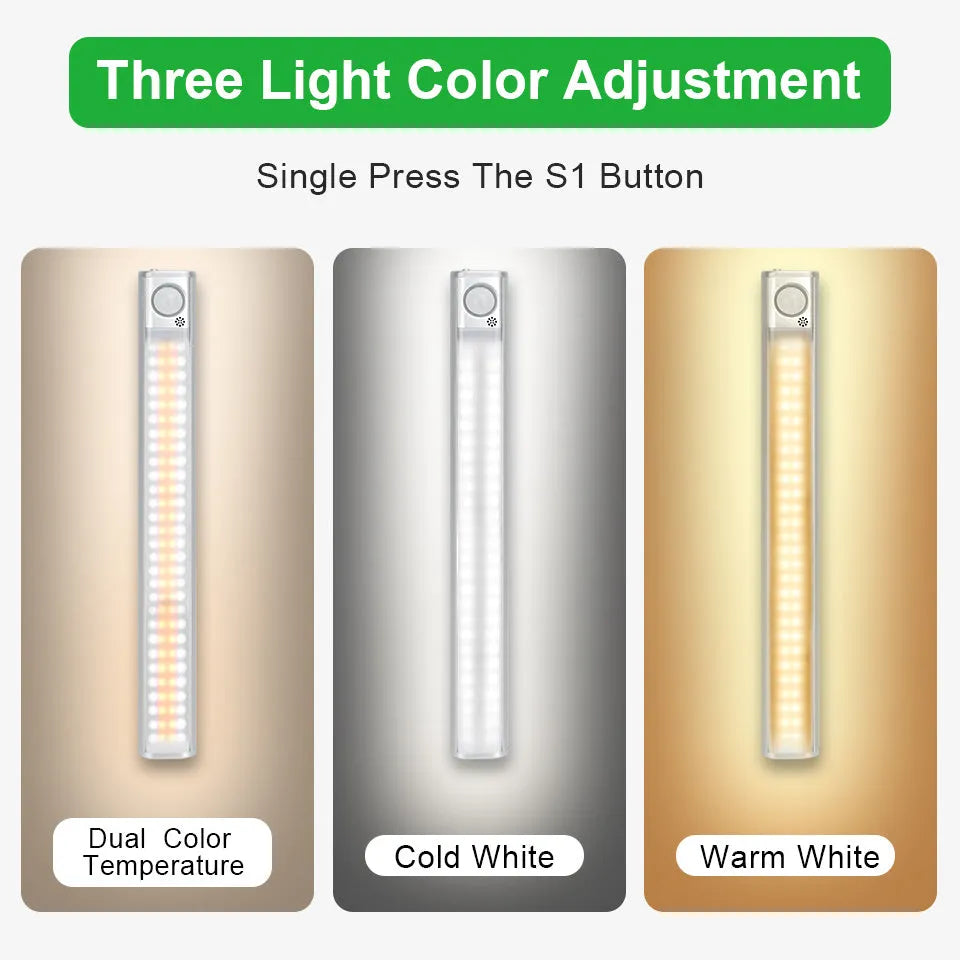 European style aluminium alloy USB rechargeable motion sensor cabinet light for wardrobes and corridors.