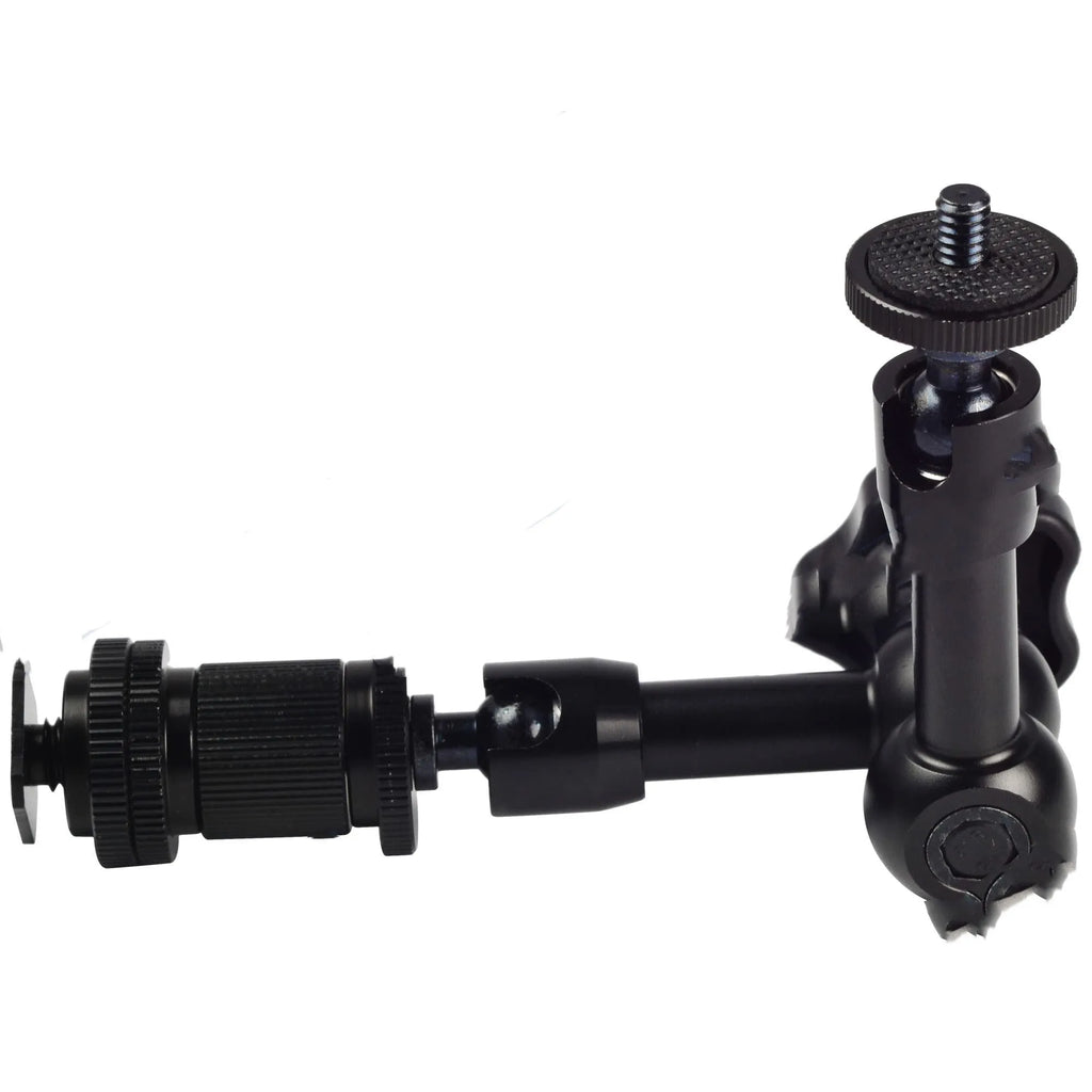 Black metal 7-inch magic friction articulating arm for DSLR camera accessory mounting