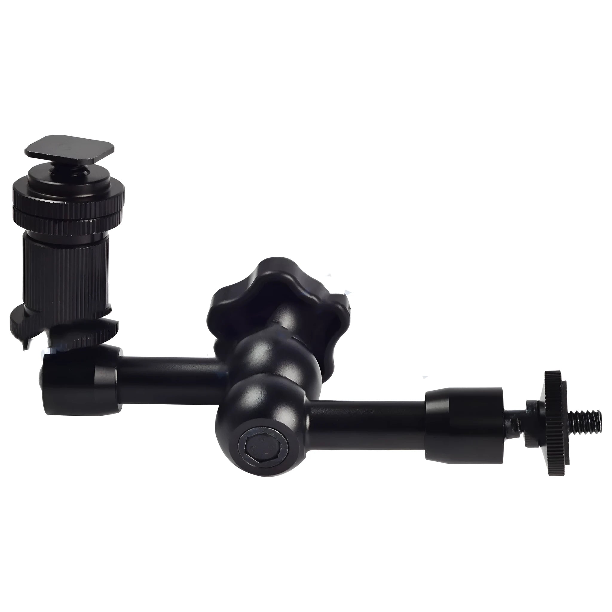 Black metal 7-inch magic friction articulating arm for DSLR camera accessory mounting