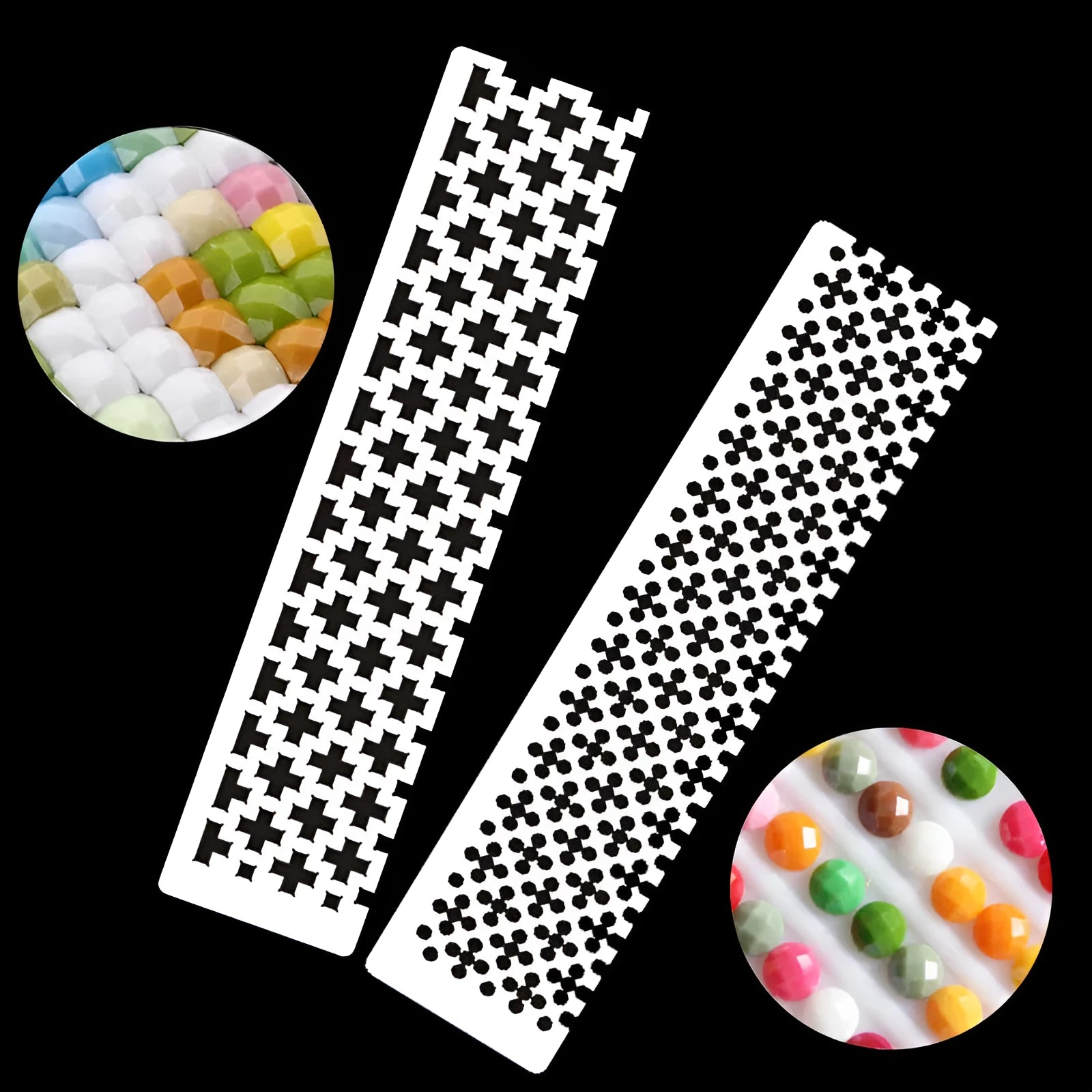 Stainless steel diamond painting grid ruler with mesh design for round and square drill alignment